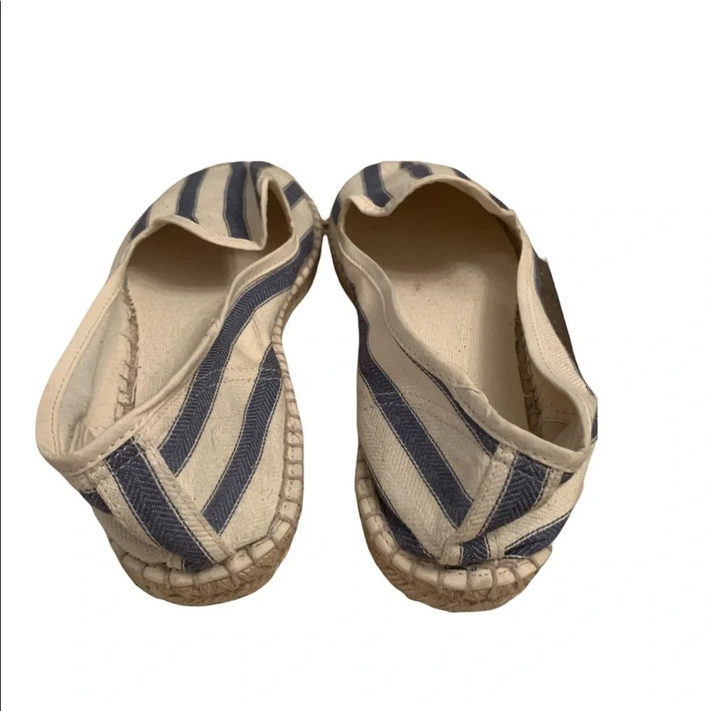 Mint and Rose Striped Blue Off White Espadrilles Size 8 (38)